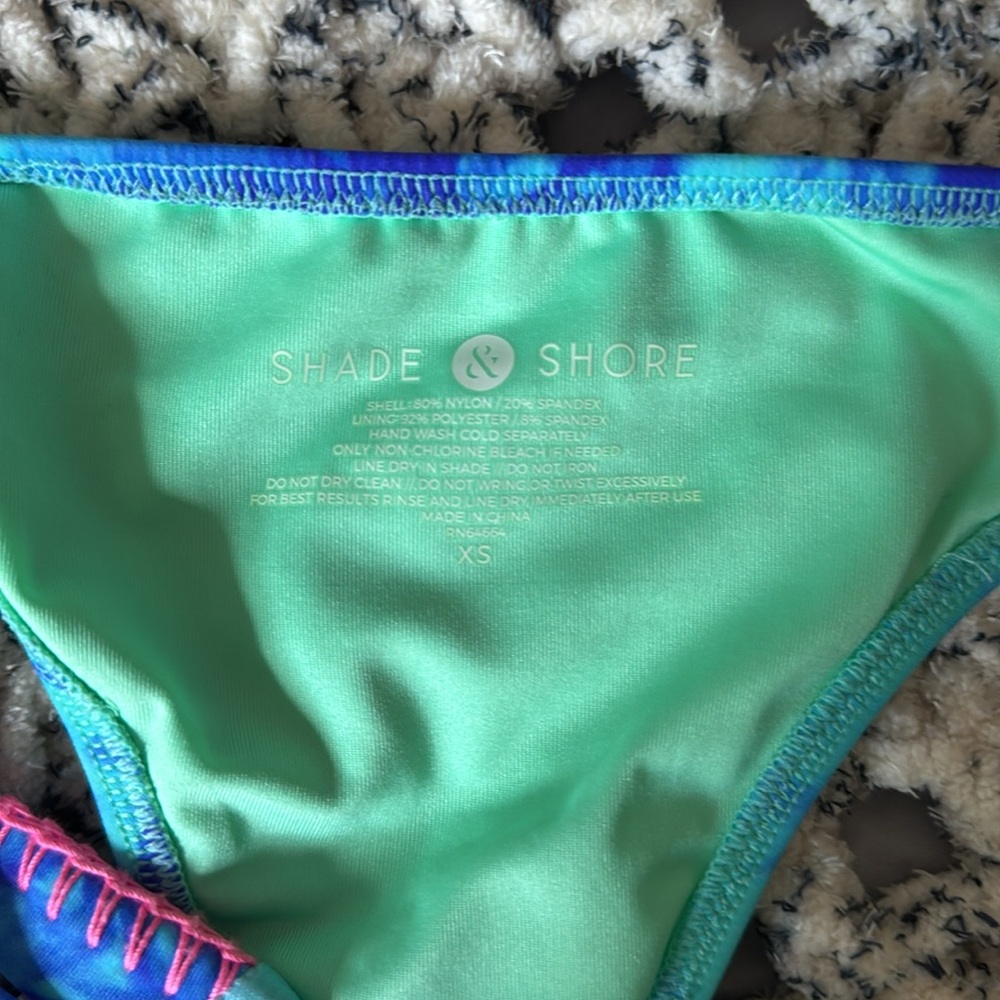 Shade & Shore Tiedye Contrasting Stitch Bikini Bottoms - Picture 3 of 3